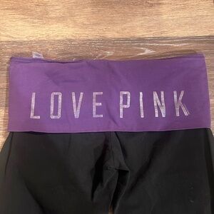 foldover PINK VS yoga pants